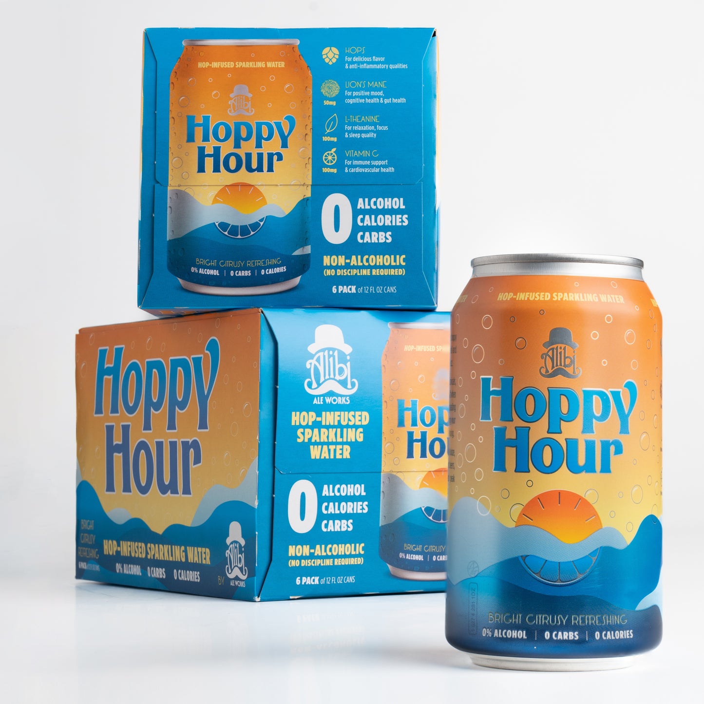 Hoppy Hour | Hop-Infused Sparkling Water with Adaptogens & Nootropics (Non-Alcoholic)