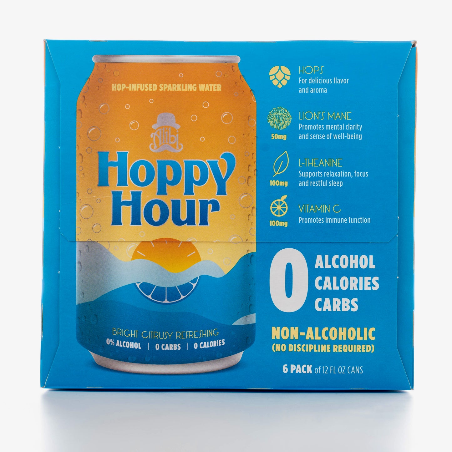 Hoppy Hour | Hop-Infused Sparkling Water with Adaptogens & Nootropics (Non-Alcoholic)